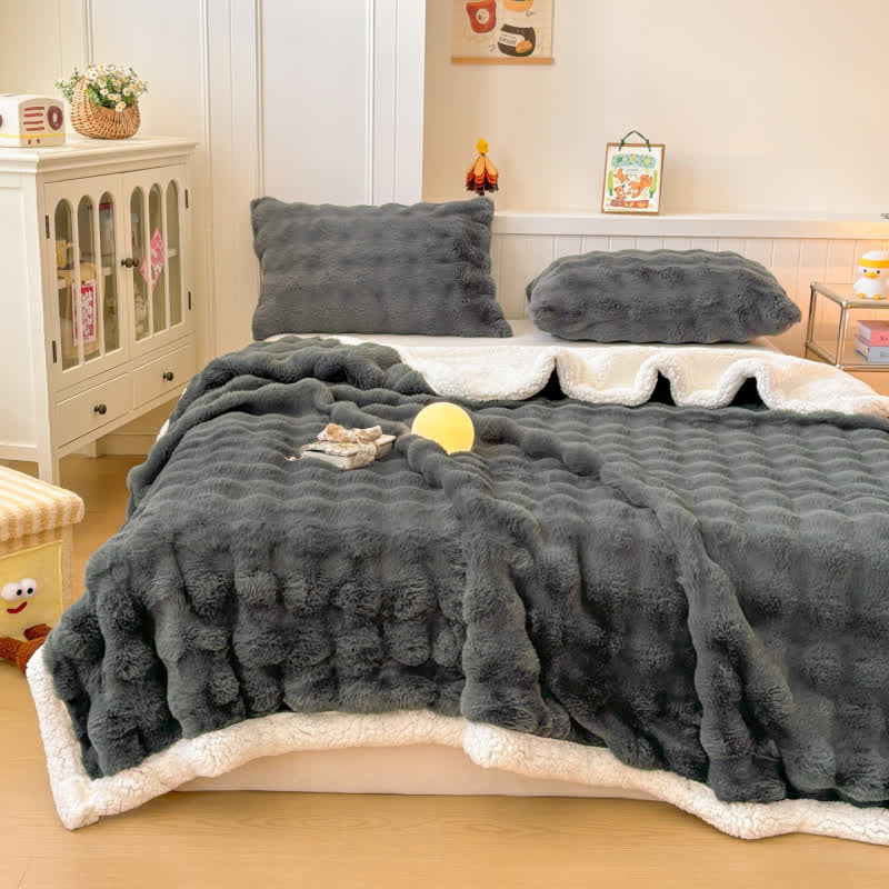 Wavy Plush Fleece Double-Layer Sherpa Blanket - image 22