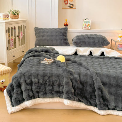 Wavy Plush Fleece Double-Layer Sherpa Blanket - image 22