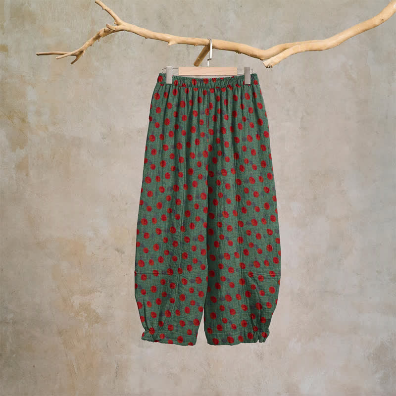 Polka Dot Cotton Harem Pants - image 7