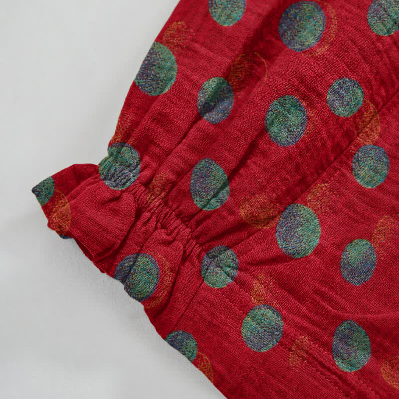 Polka Dot Cotton Harem Pants - image 4