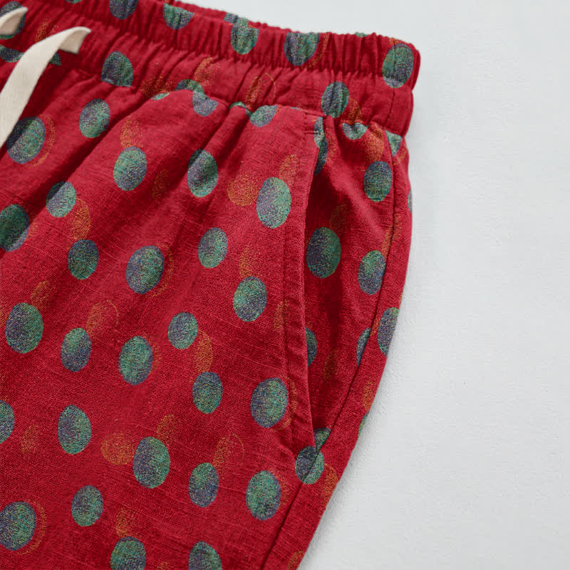 Polka Dot Cotton Harem Pants - image 3