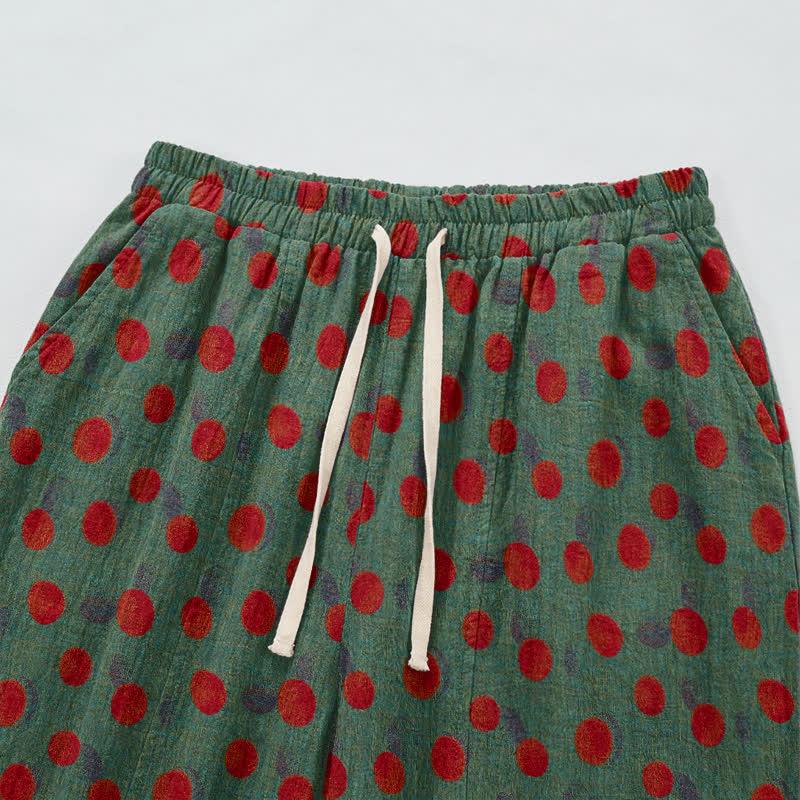 Polka Dot Cotton Harem Pants - image 8