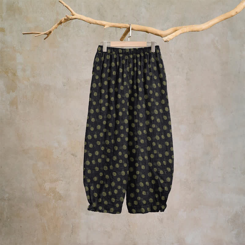 Polka Dot Cotton Harem Pants - image 37
