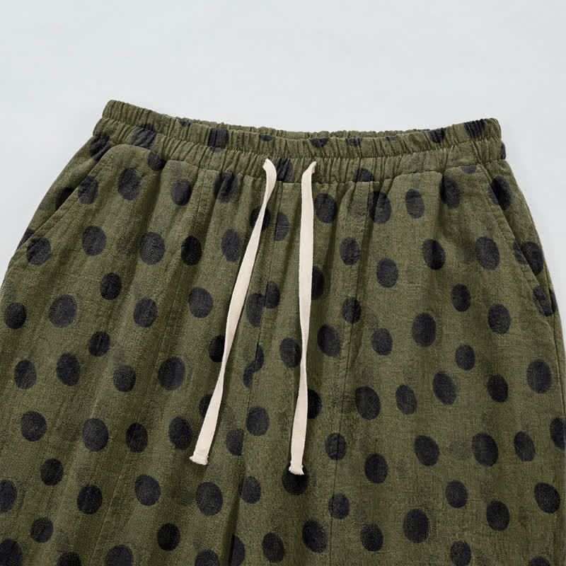 Polka Dot Cotton Harem Pants - image 44