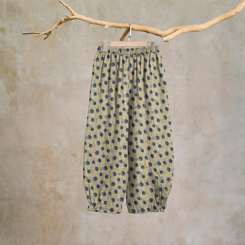 Polka Dot Cotton Harem Pants - image 55