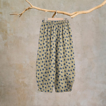 Polka Dot Cotton Harem Pants - image 55