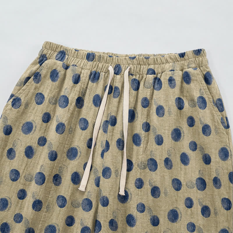 Polka Dot Cotton Harem Pants - image 56