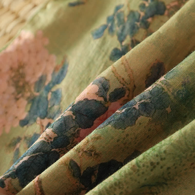 Vinatge Botanical Frog Button Lounge Top - image 4