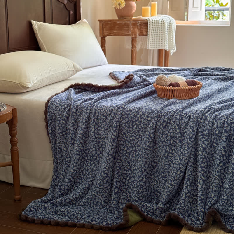 Countryside Ditsy Floral Decorative Throw Blanket - Blue - 59" x 79" - image 0