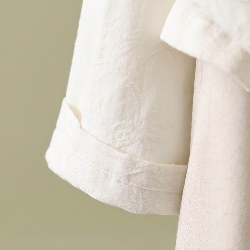 Vintage Cotton Linen Frog Button Lounge Top - image 25