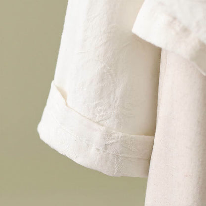 Vintage Cotton Linen Frog Button Lounge Top - image 25