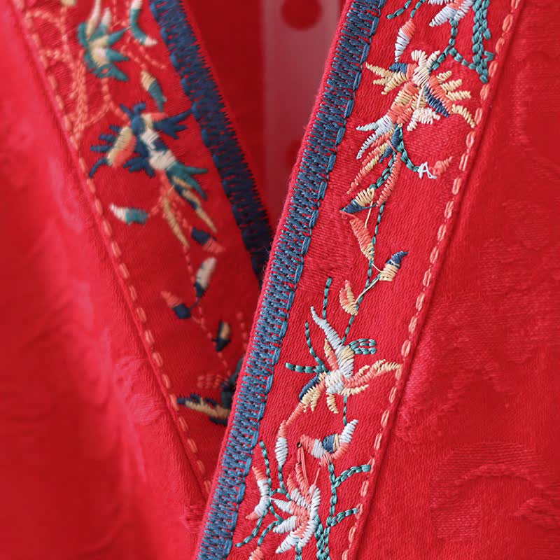 Vintage Cotton Linen Frog Button Lounge Top - image 11