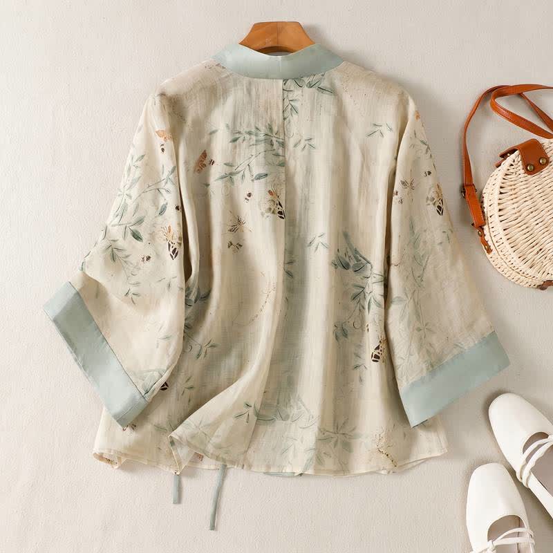 Floral Tie-Waist Kimono Loungewear Top - image 1