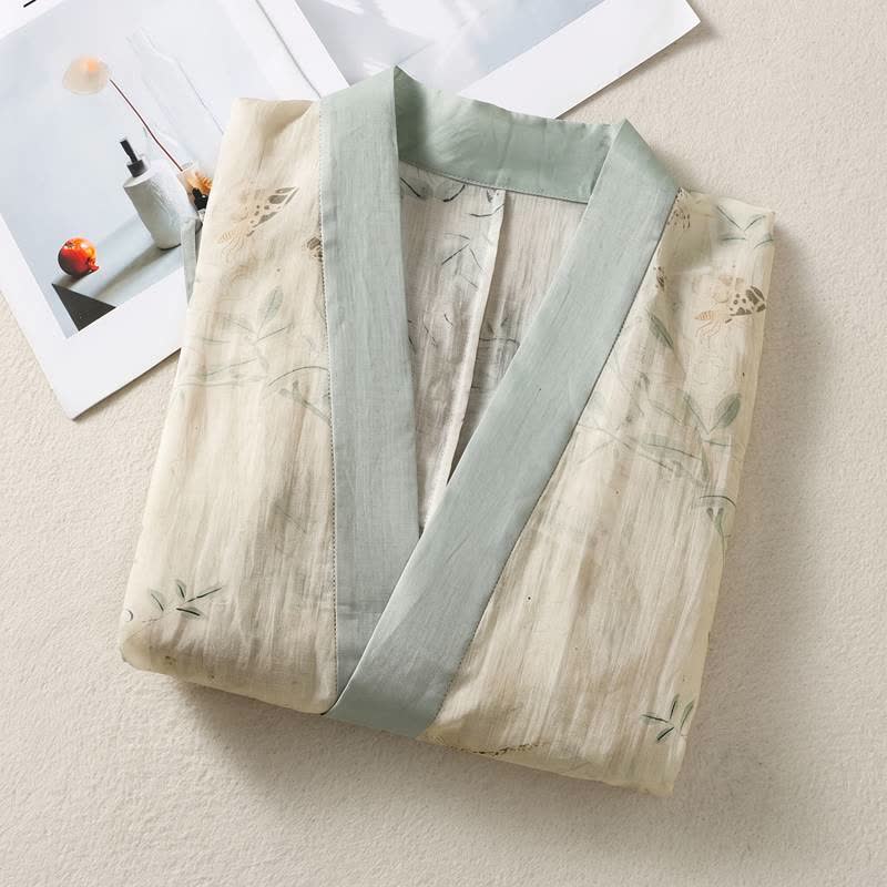 Floral Tie-Waist Kimono Loungewear Top - image 2