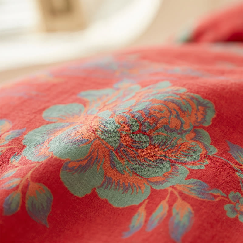 Luxurious Peony Jacquard Cotton Gauze Bedding  - image 9