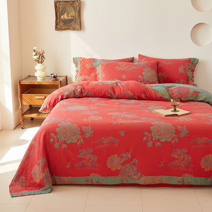 Luxurious Peony Jacquard Cotton Gauze Bedding  - image 10