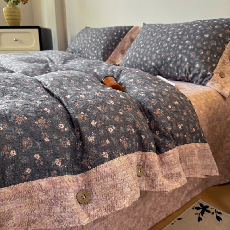 Cottagecore Cotton Linen 4-Piece Bedding Set - King - image 0