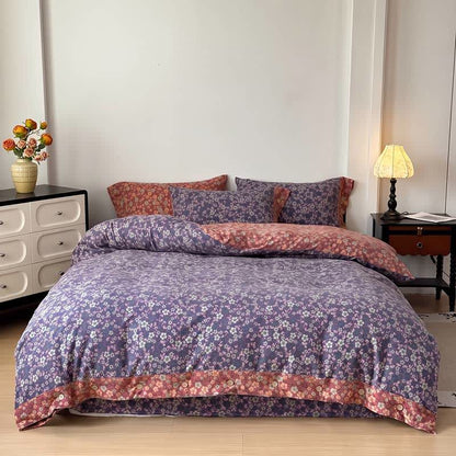 Cotton Linen Vintage Floral 4-Piece Bedding Set - image 1