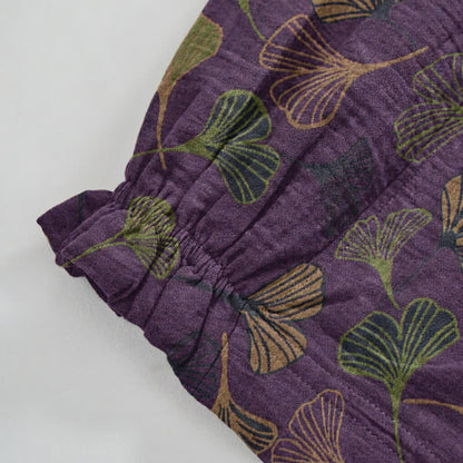 Retro Ginkgo Leaf Cotton Lounge Pants - image 17