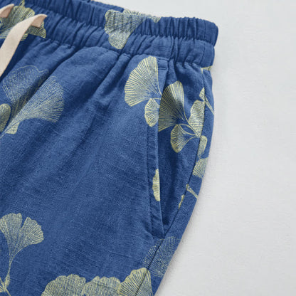 Ginkgo Branch Cotton Harem Pants with Pockets - image 9