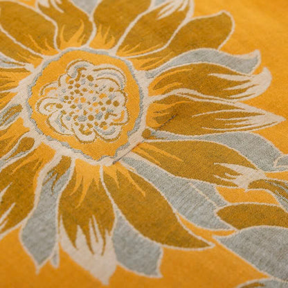 Vintage Orange Sunflower Cotton Gauze Quilt - image 11