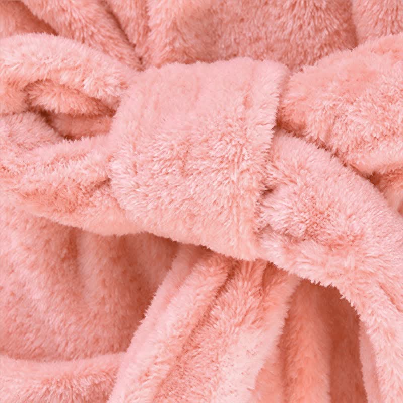 Soft Flower Coral Fleece Bath Robe - image 3