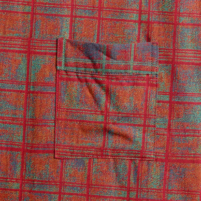Red Plaid Cotton Gauze Kimono Robe - image 4