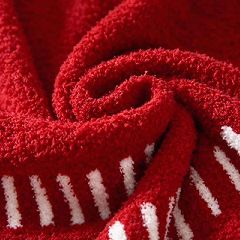 Red Geometric Striped Tassel Throw Blanket - image 2