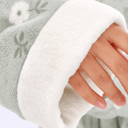 Soft Flower Coral Fleece Bath Robe - image 14