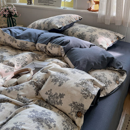 Vintage Botanical Linen Cotton Bedding Set - image 3