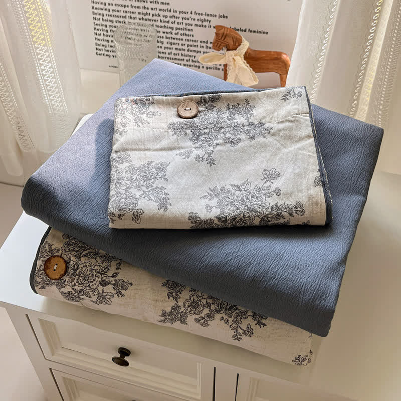 Vintage Botanical Linen Cotton Bedding Set - image 4