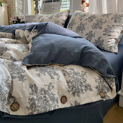 Vintage Botanical Linen Cotton Bedding Set - image 2