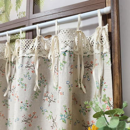 Gardenia Floral Tie-Up Cafe Curtain - image 5