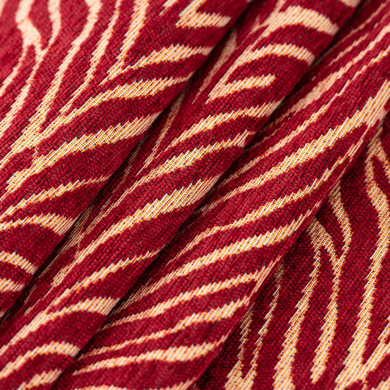 Red Zebra Stripe Tassel Christmas Tablecloth - image 3