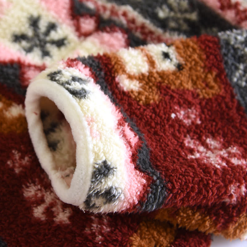 Christmas Snowflake & Bear Zip Hooded Fleece Robe - image 8