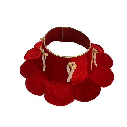 Velvet Christmas Tree Collar with Petal Skirt - image 1