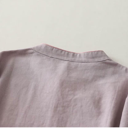 Classic Mandarin Collar Relaxed Lounge Top - image 4