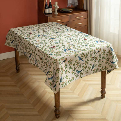 Pastoral Flower & Bird Print Table Cover