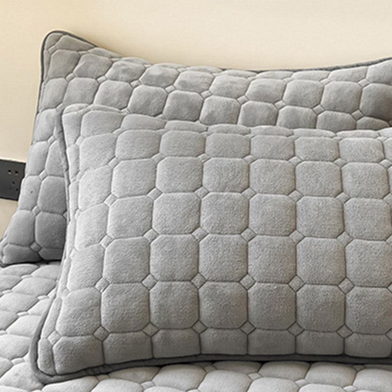 Modern Style Square Texture Soft Coverlet