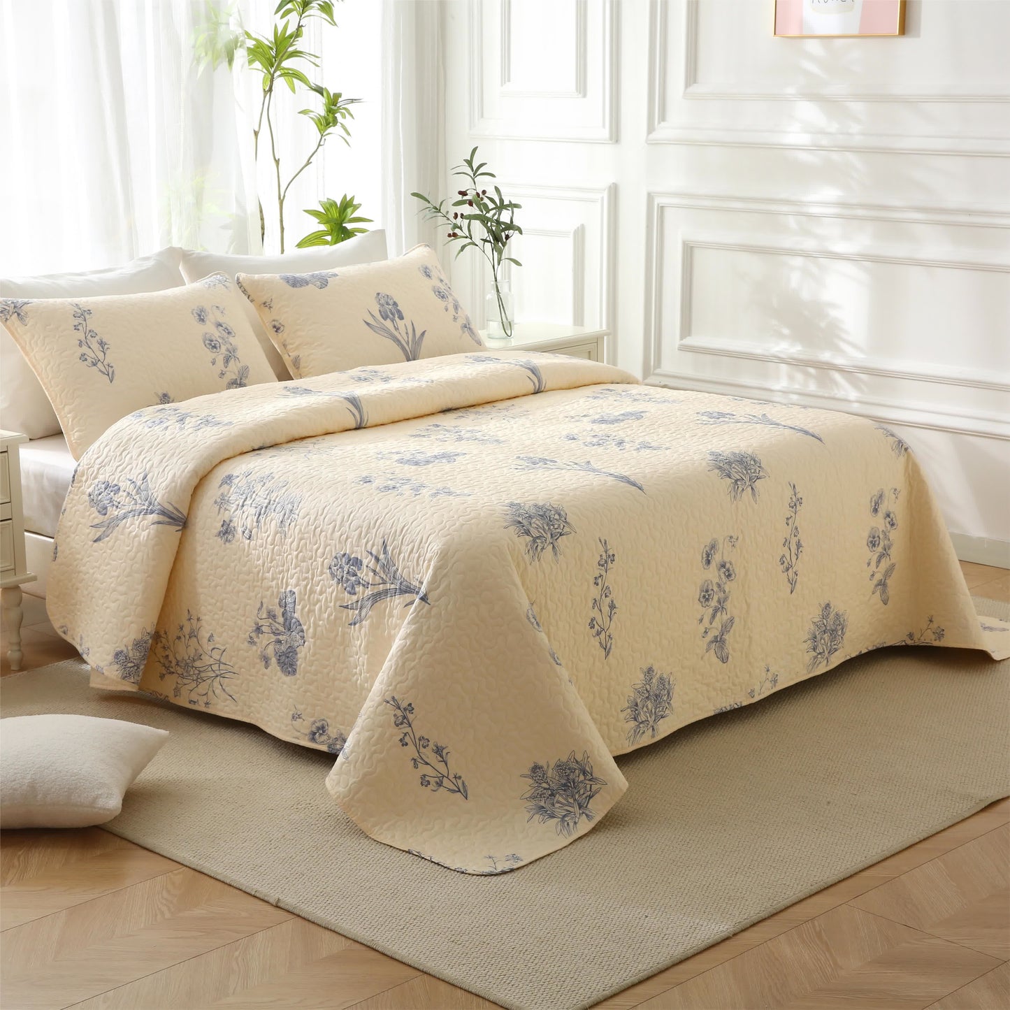 Morning Glory Quilted Cotton Bedding