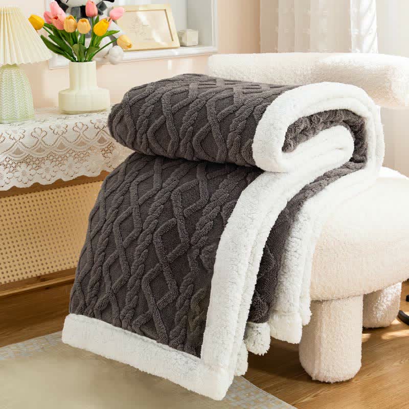 Ownkoti Warm Puffy Cozy Reversible Throw Blanket - Dark Gray - 79" x 90" - image 4