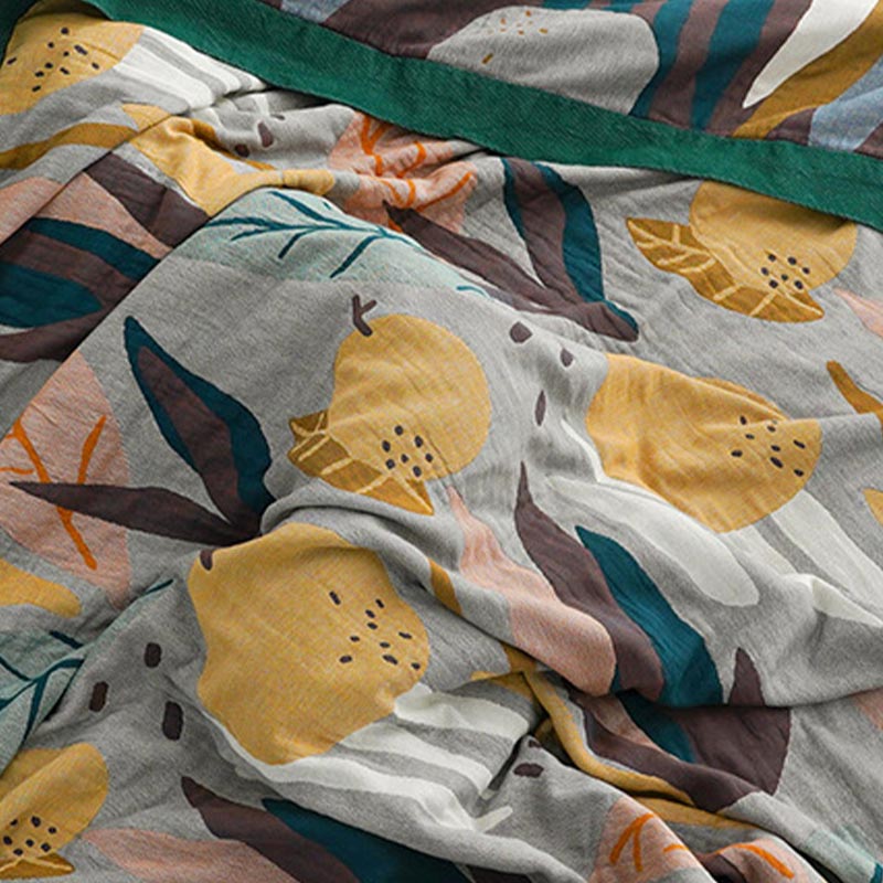 Reversible Design Cotton Fruit Quilt Lightweight