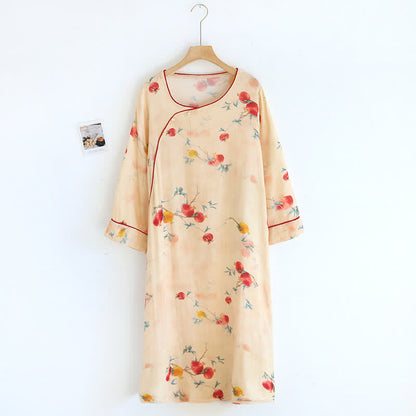 Pomegranate Flower Cotton Loungewear Set