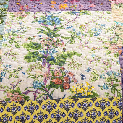 Boho Patchwork Floral Quilt with Shams