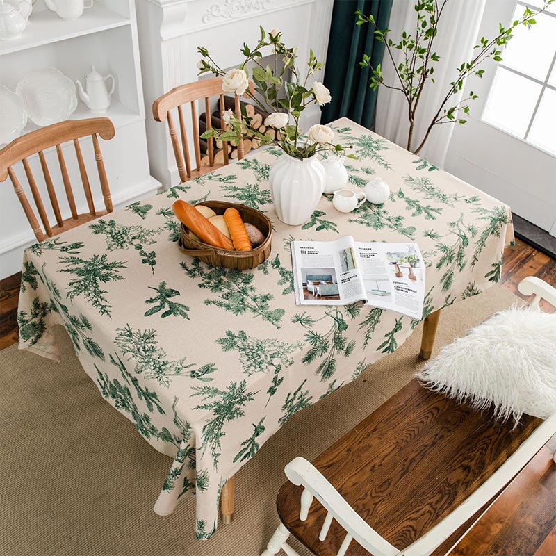 Pine Bird Cotton Linen Tablecloth