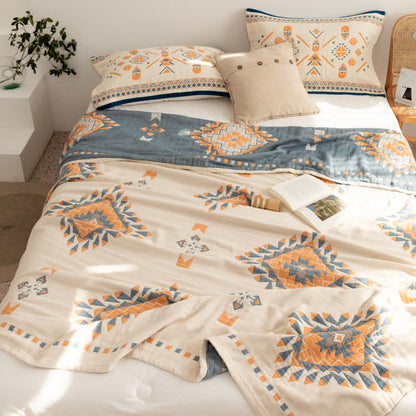 Bohemian Geometric Cotton Gauze Quilt