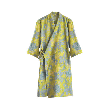 Cotton Gauze Absorbent Floral Style Bathrobe