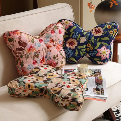 Pastoral Butterfly Shape Soft Lumbar Pillow