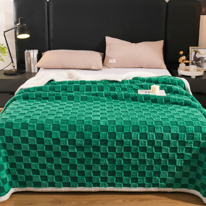 Fashion Checkerboard Thick Warm Throw Blanket