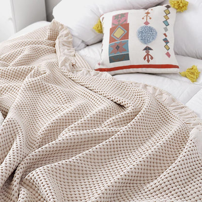 Ownkoti Waffle Weave Sofa Blanket Comfortable Quilt